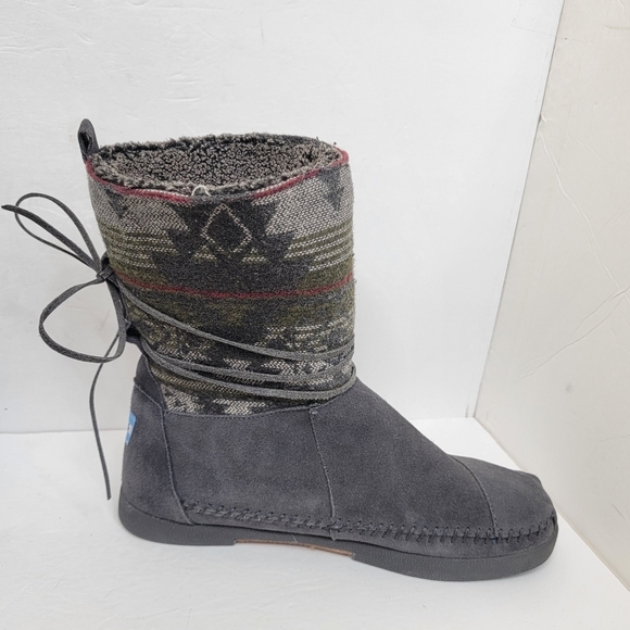 TOMS Nepal Boots Gray leather Size 9.5 - Picture 5 of 10